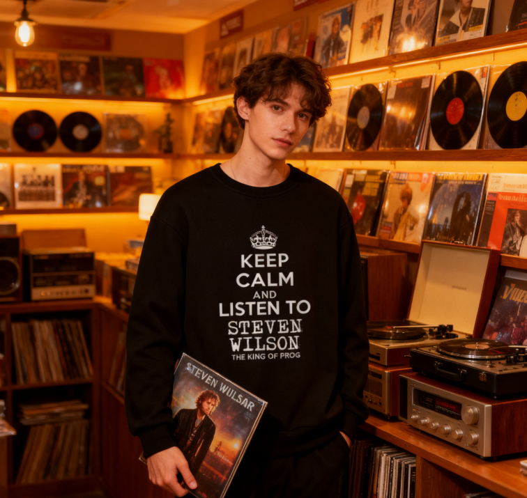 Playful "Steven Wilson: King of Prog" Fan Sweatshirt