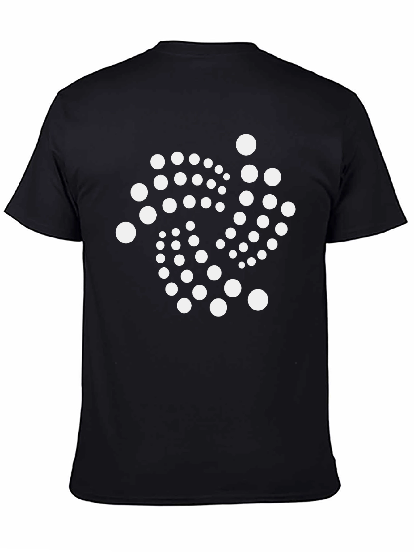 Iota Crypto White Dot Design Black T-Shirt