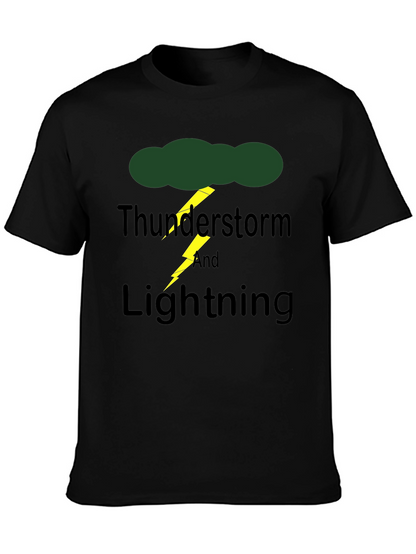 Thunderstorm & Lightning Graphic Print T-Shirt