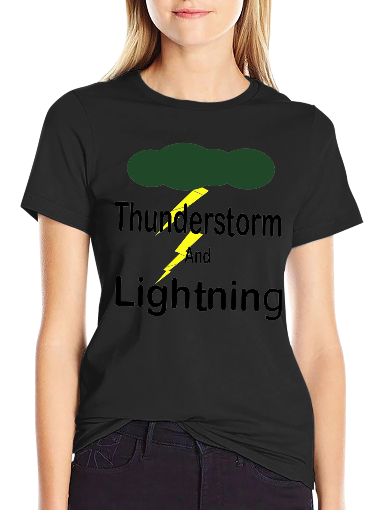 Thunderstorm & Lightning Graphic Print T-Shirt