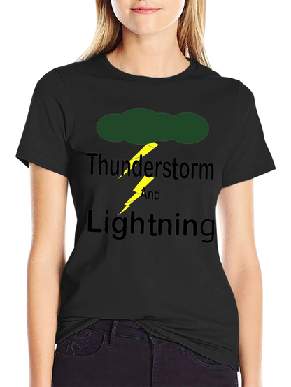 Thunderstorm & Lightning Graphic Print T-Shirt