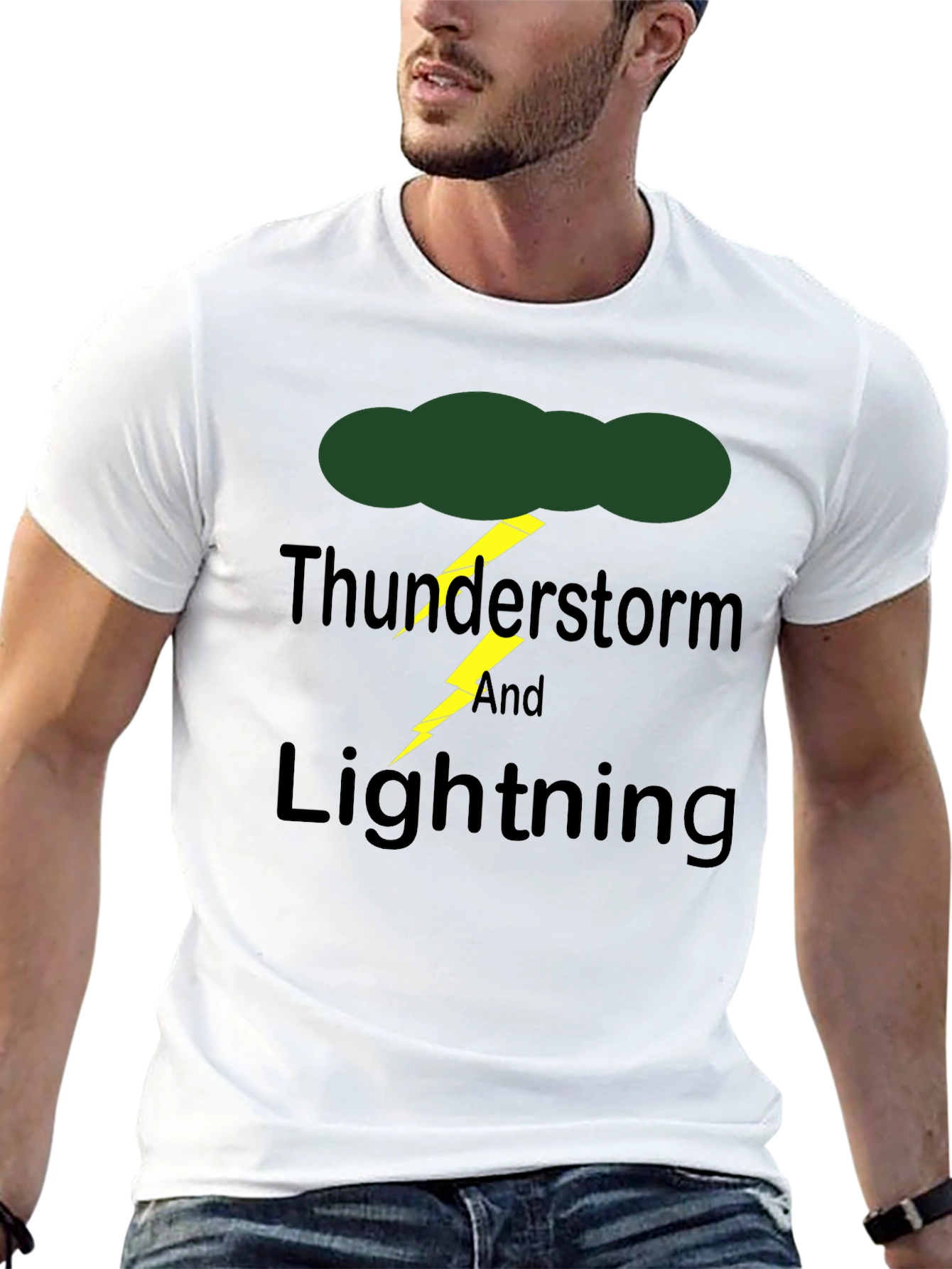 Thunderstorm & Lightning Graphic Print T-Shirt