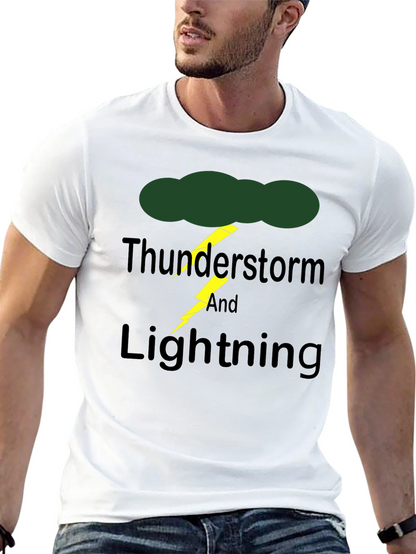 Thunderstorm & Lightning Graphic Print T-Shirt