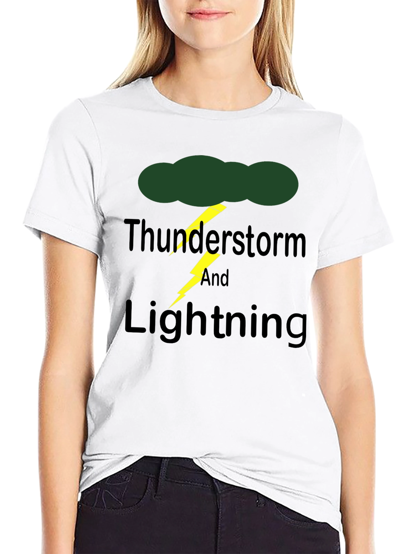 Thunderstorm & Lightning Graphic Print T-Shirt