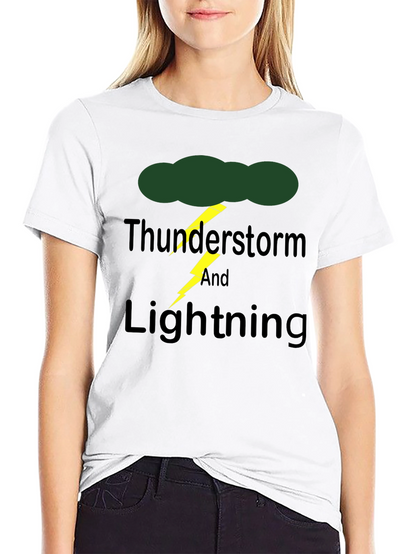 Thunderstorm & Lightning Graphic Print T-Shirt