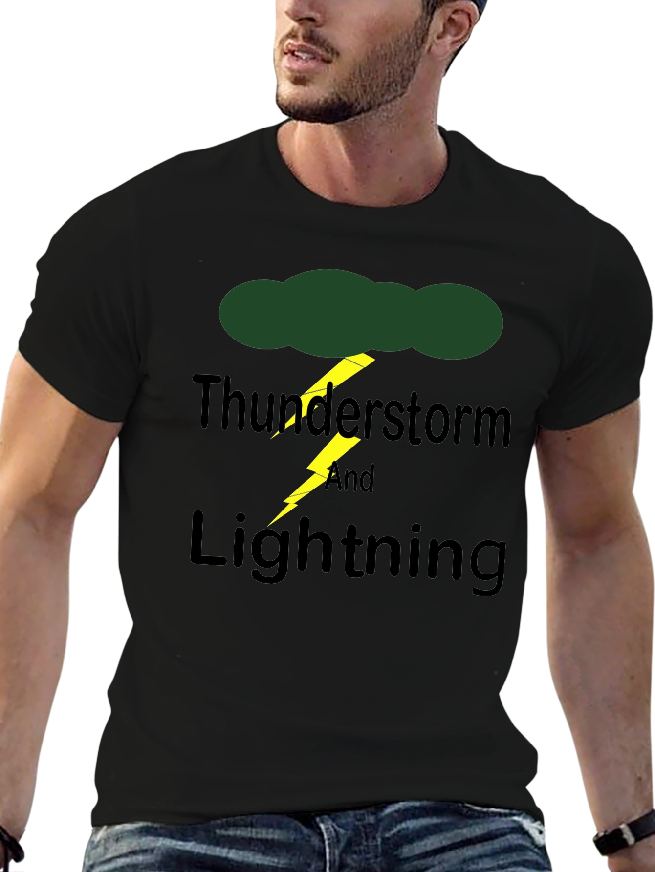 Thunderstorm & Lightning Graphic Print T-Shirt