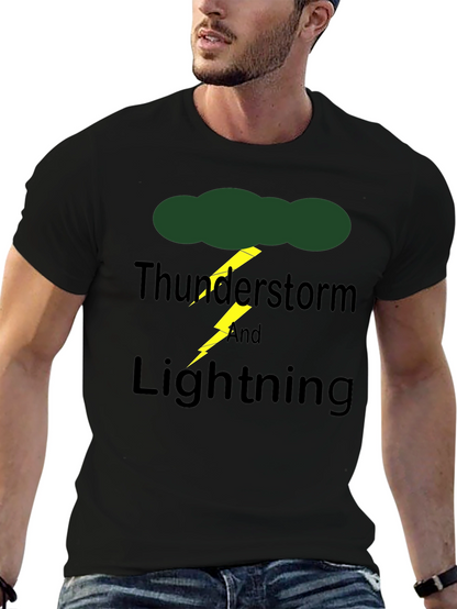 Thunderstorm & Lightning Graphic Print T-Shirt