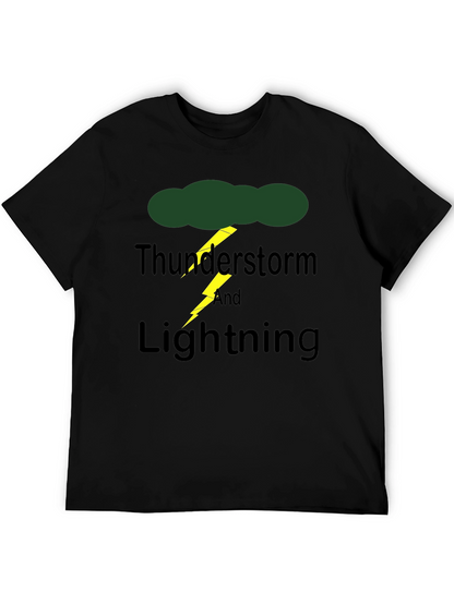 Thunderstorm & Lightning Graphic Print T-Shirt