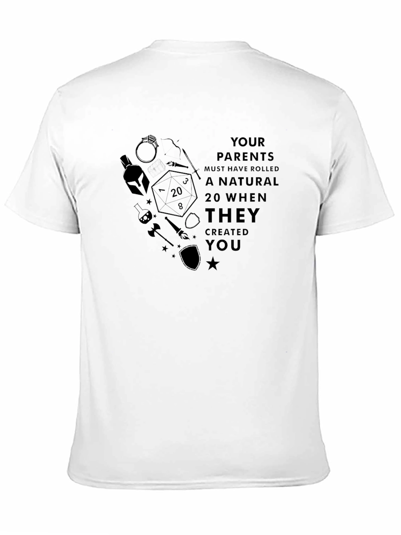 Natural 20 T-Shirt: Dungeons & Dragons Geek Tee
