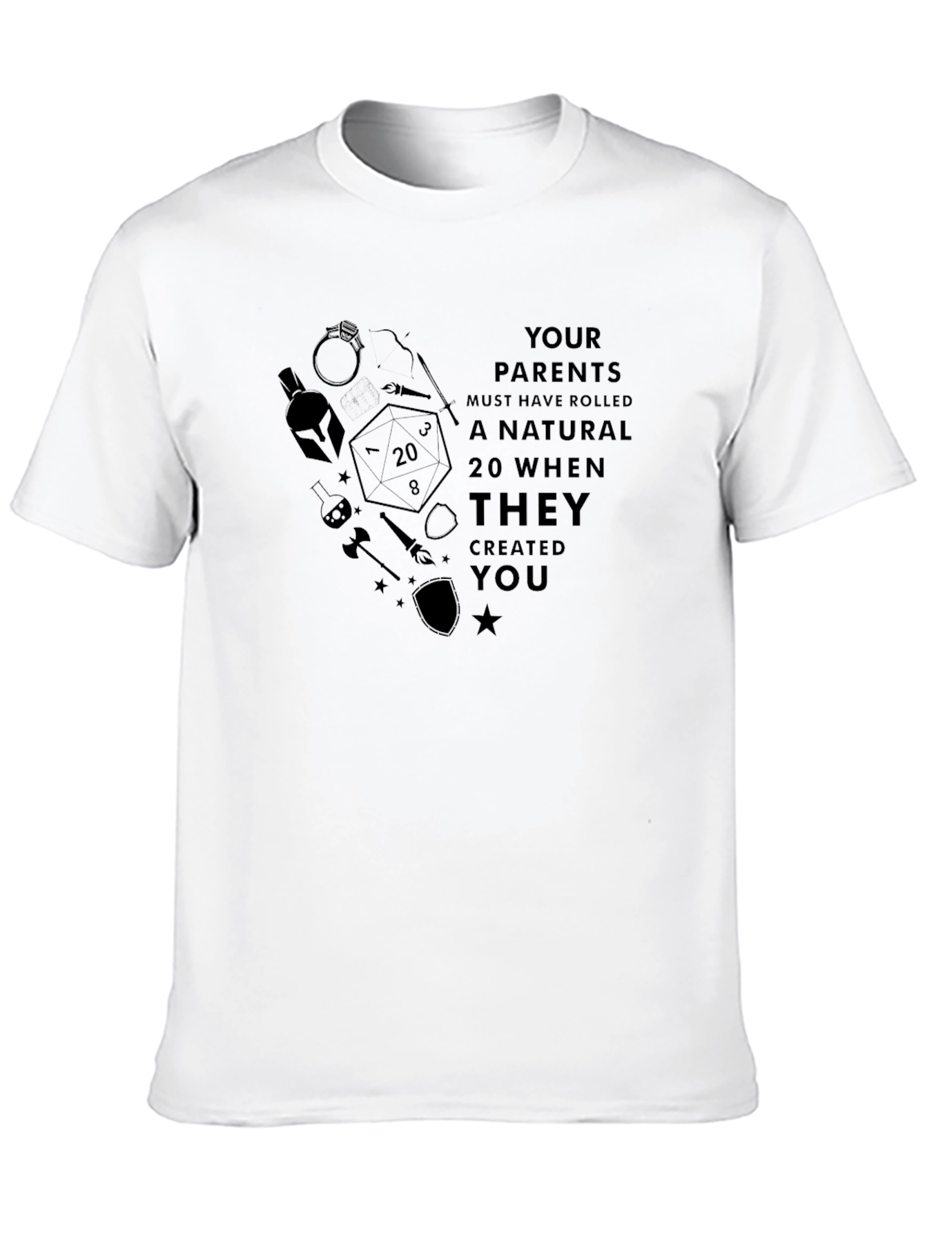 Natural 20 T-Shirt: Dungeons & Dragons Geek Tee