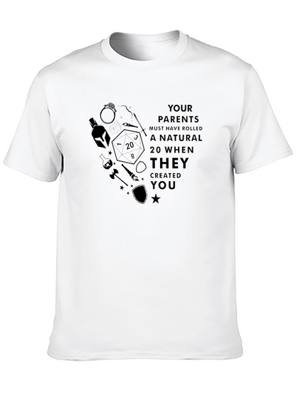 Natural 20 T-Shirt: Dungeons & Dragons Geek Tee
