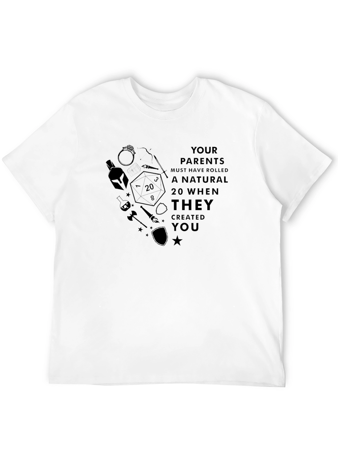 Natural 20 T-Shirt: Dungeons & Dragons Geek Tee