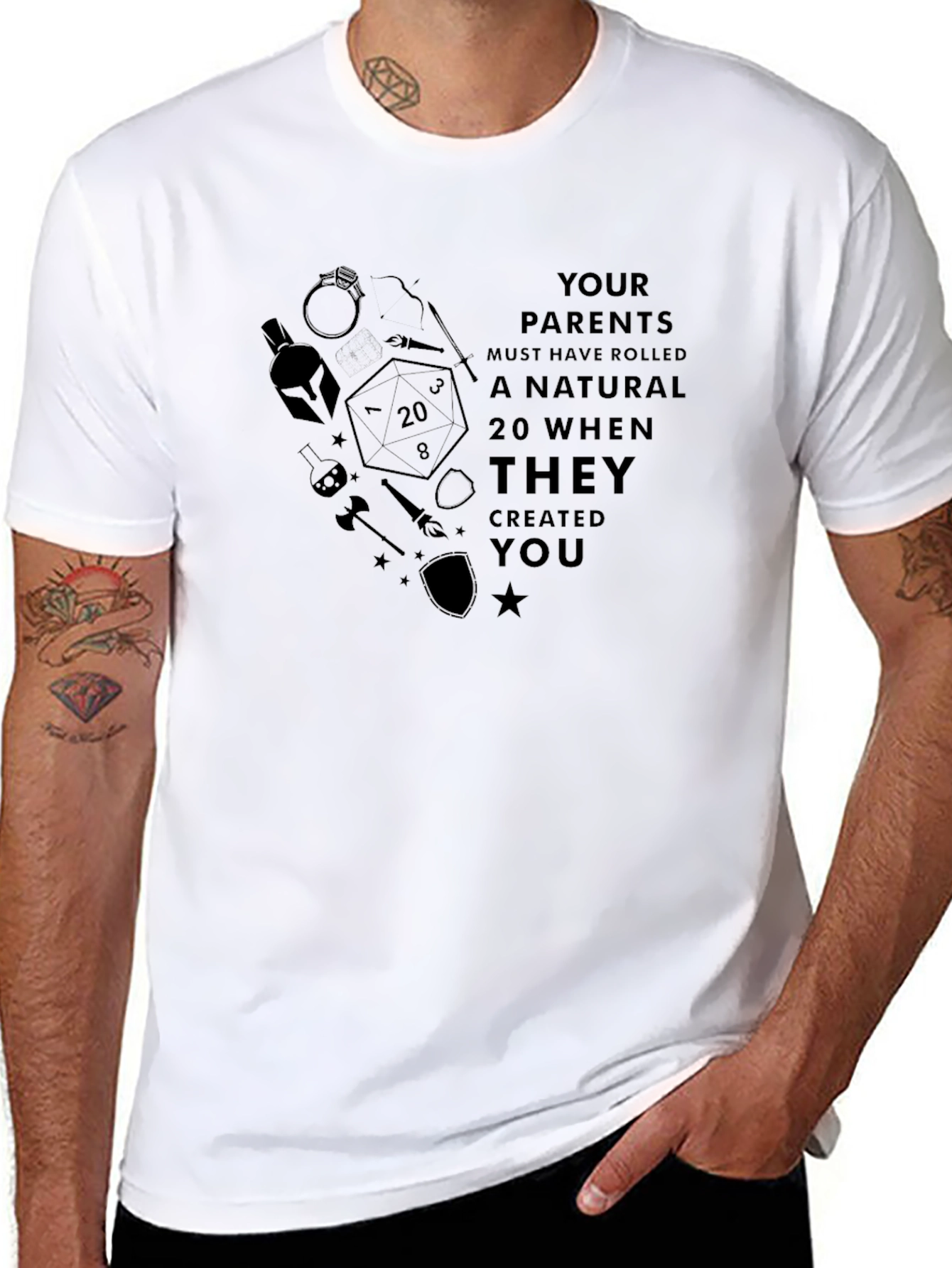 Natural 20 T-Shirt: Dungeons & Dragons Geek Tee