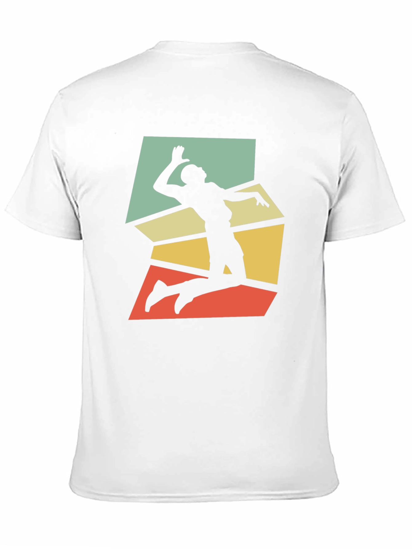 Retro Volleyball Player Graphic Tee - Black