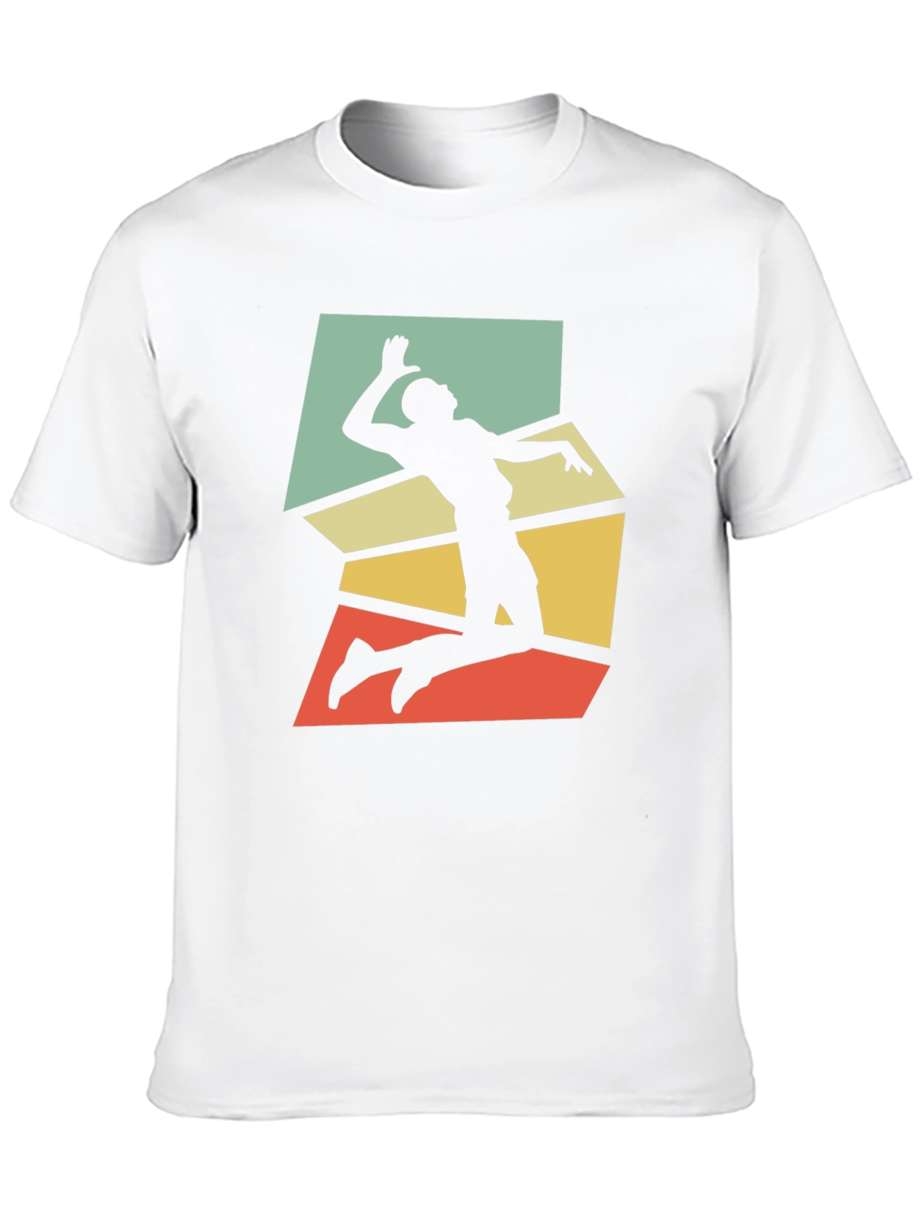 Retro Volleyball Player Graphic Tee - Black