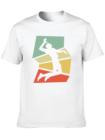 Retro Volleyball Player Graphic Tee - Black