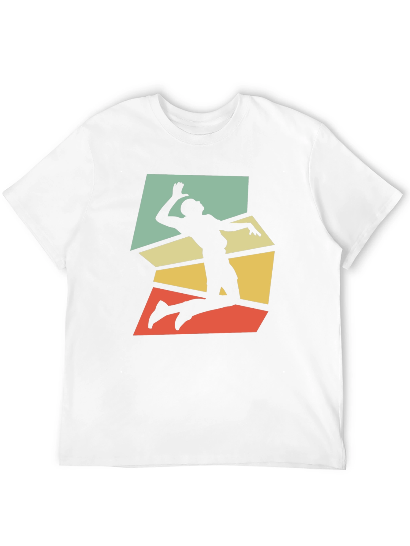 Retro Volleyball Player Graphic Tee - Black