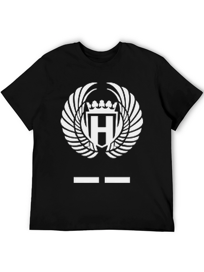 Black T-Shirt with Crowned H Logo