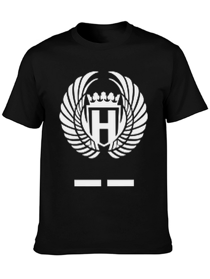 Black T-Shirt with Crowned H Logo