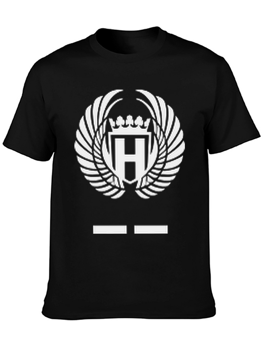 Black T-Shirt with Crowned H Logo