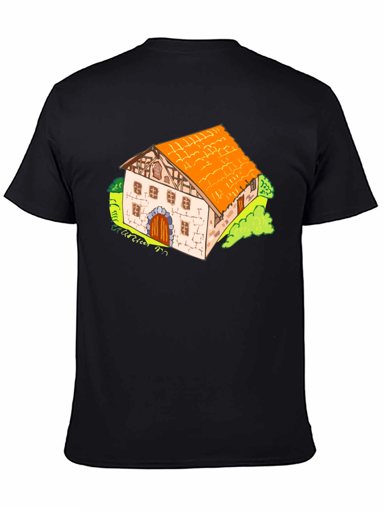 Cartoon Farmhouse Graphic T-Shirt - Unique Design