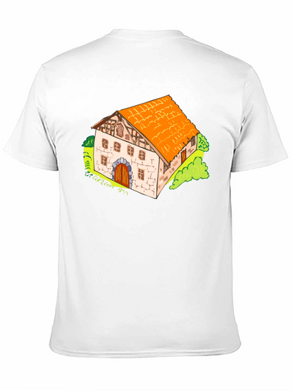 Cartoon Farmhouse Graphic T-Shirt - Unique Design