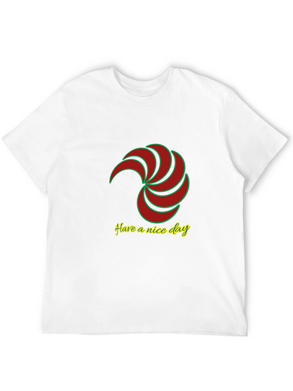 Mens Black T-Shirt with Spiral Graphic Design