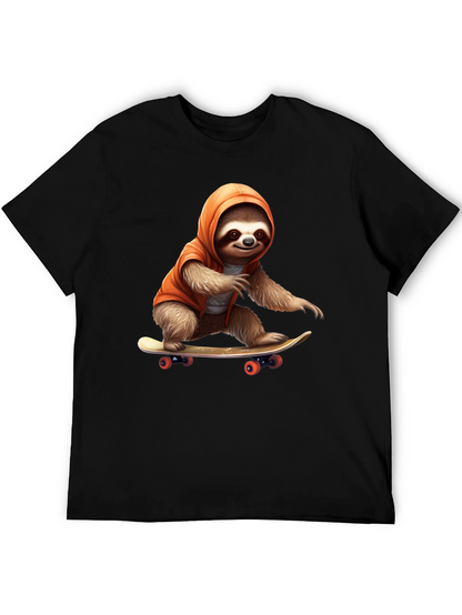 Sloth Skateboarder Graphic Tee