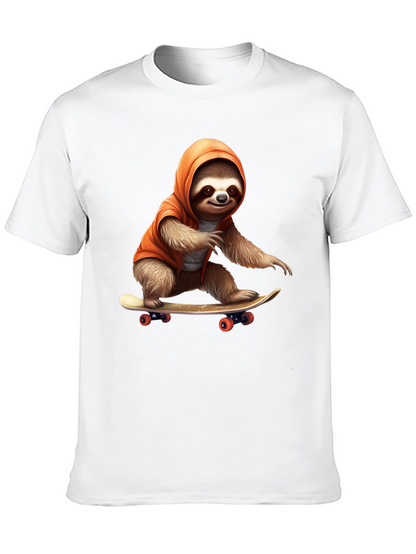 Sloth Skateboarder Graphic Tee