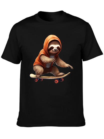 Sloth Skateboarder Graphic Tee
