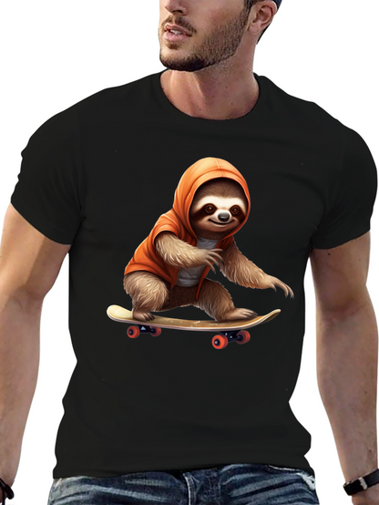 Sloth Skateboarder Graphic Tee