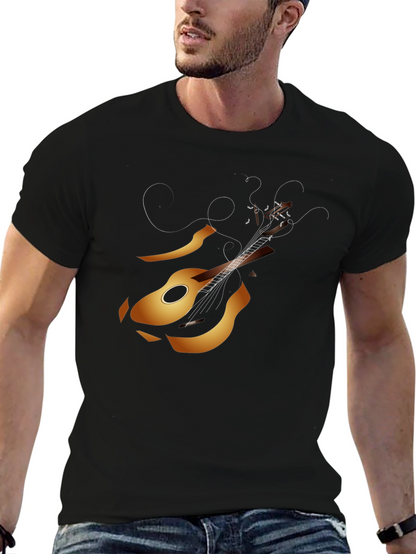 Guitar Graphic Tee - Black Music Lover T-Shirt