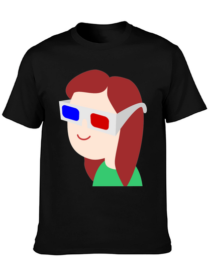 Cartoon 3D Glasses Graphic Tee