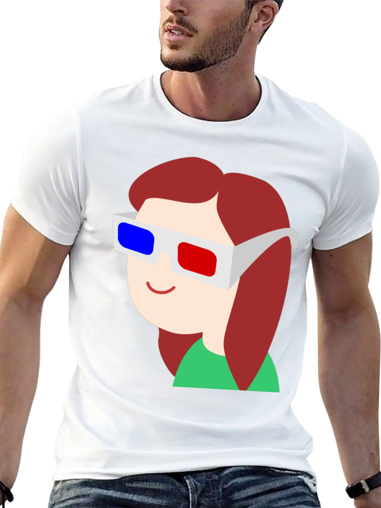 Cartoon 3D Glasses Graphic Tee