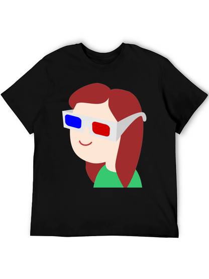 Cartoon 3D Glasses Graphic Tee
