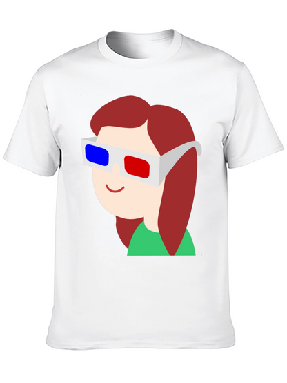 Cartoon 3D Glasses Graphic Tee