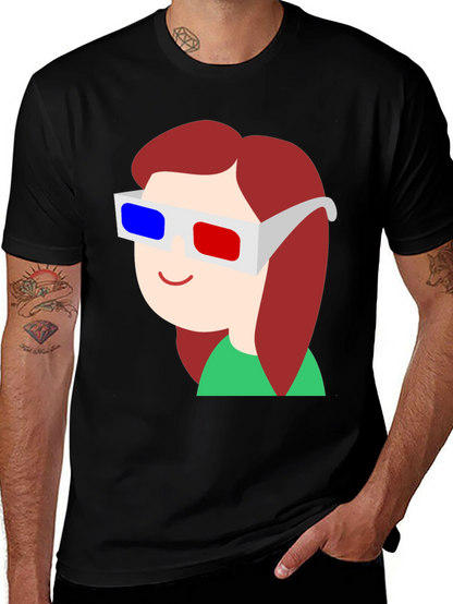 Cartoon 3D Glasses Graphic Tee