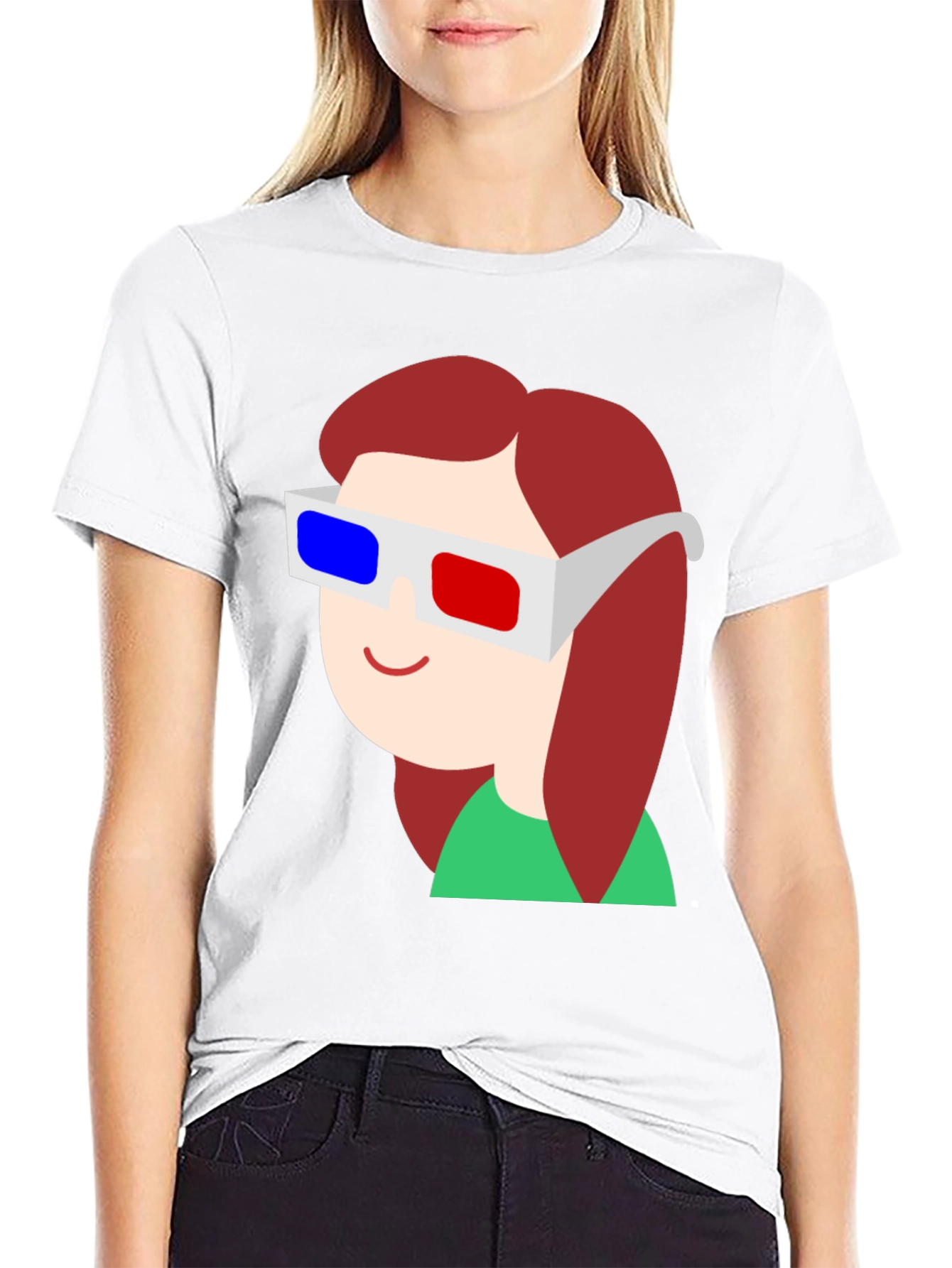 Cartoon 3D Glasses Graphic Tee