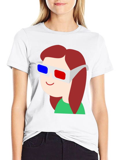 Cartoon 3D Glasses Graphic Tee