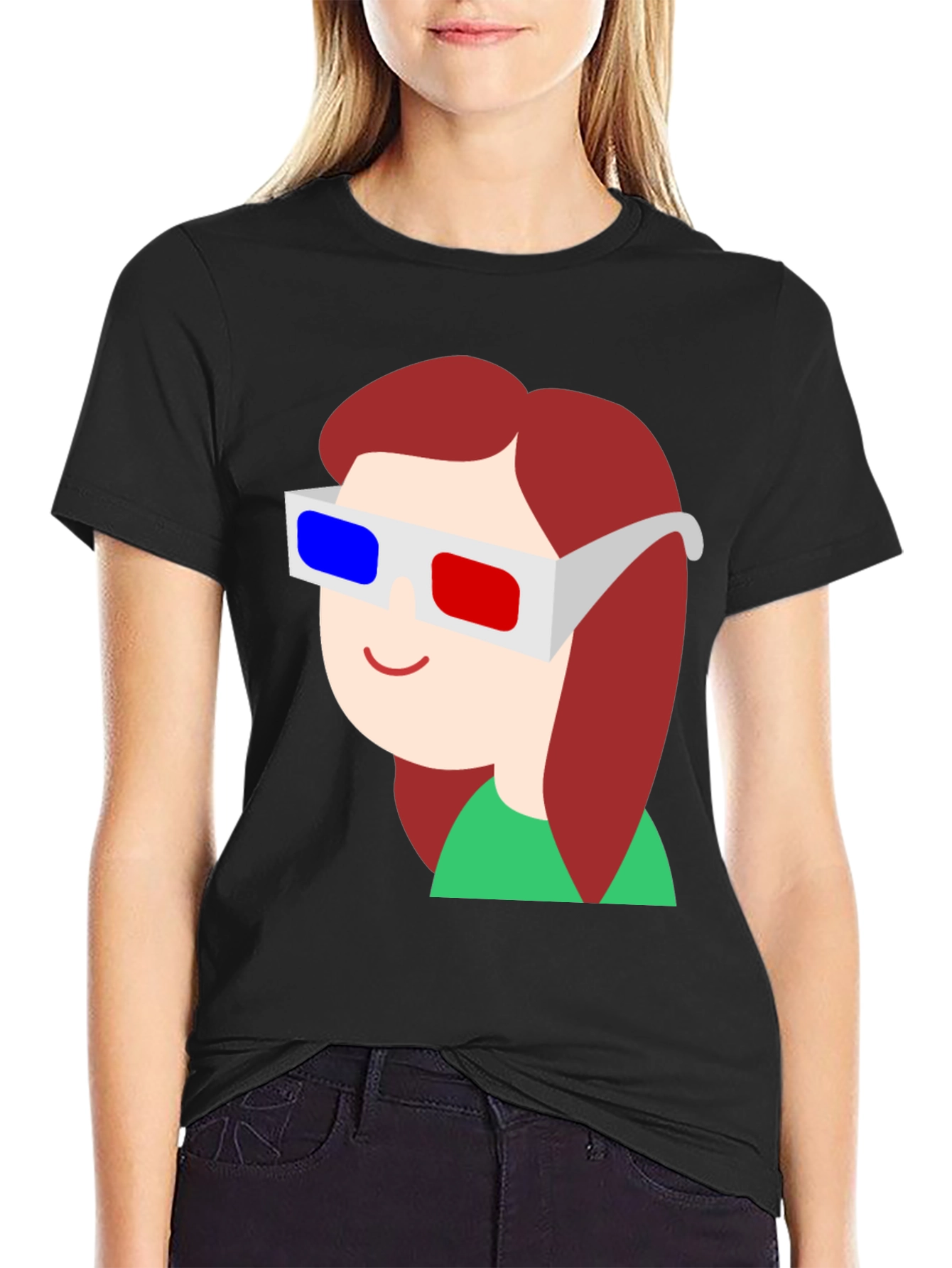 Cartoon 3D Glasses Graphic Tee