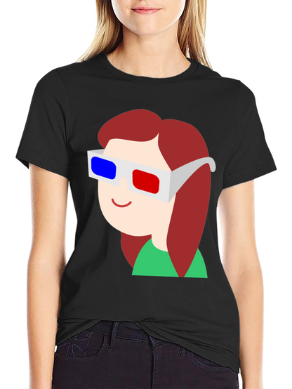 Cartoon 3D Glasses Graphic Tee