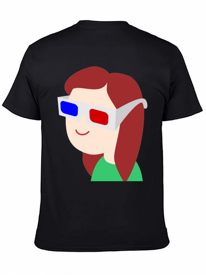 Cartoon 3D Glasses Graphic Tee