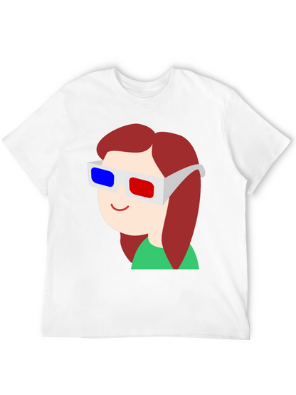 Cartoon 3D Glasses Graphic Tee