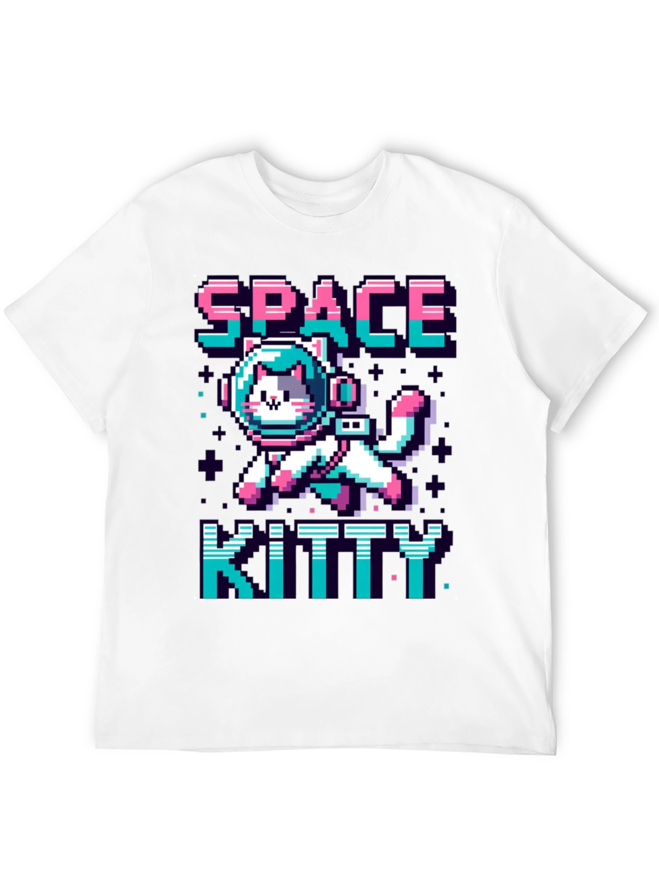 Space Kitty T-Shirt - Pixel Art Cat Astronaut