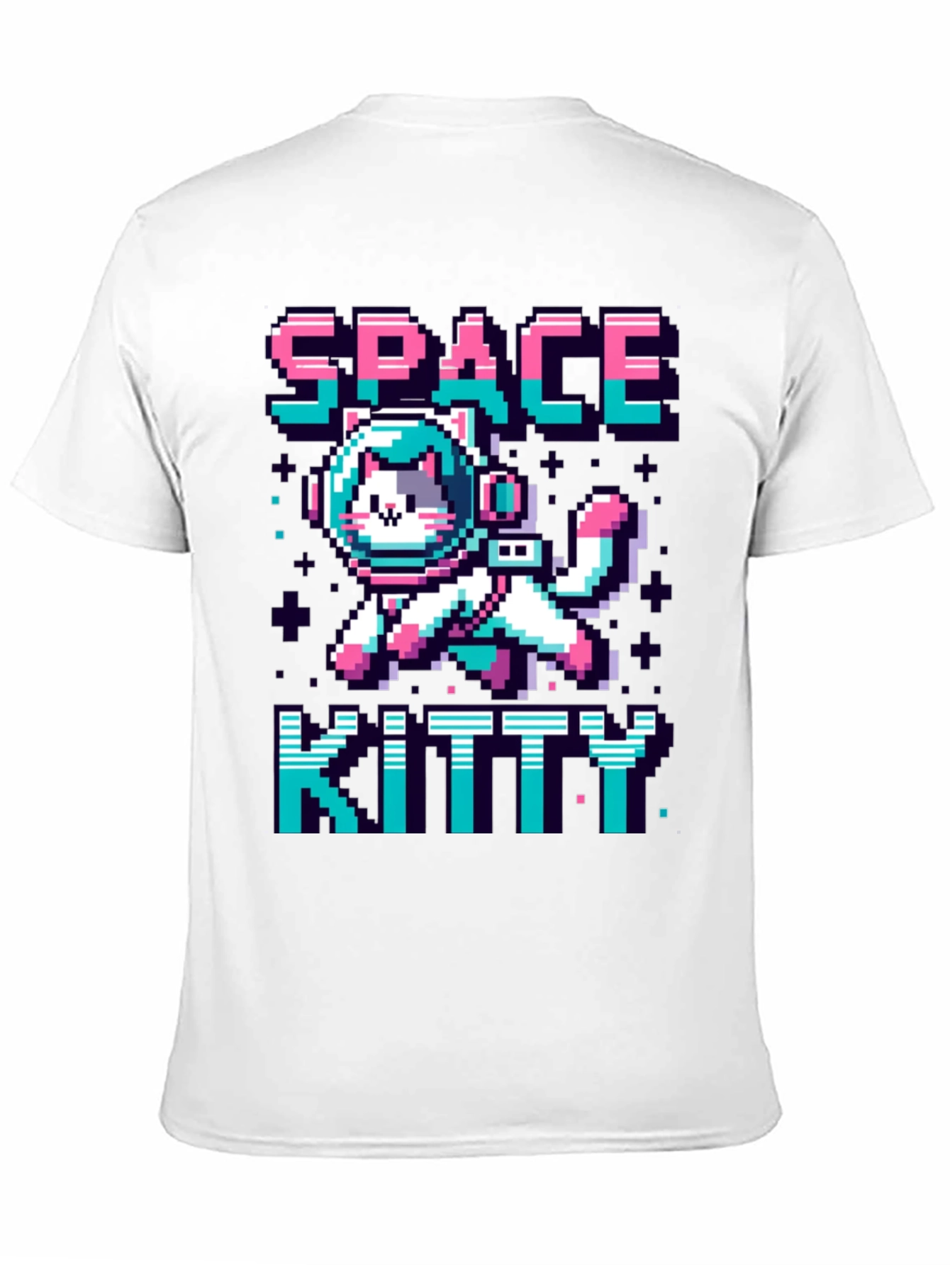 Space Kitty T-Shirt - Pixel Art Cat Astronaut
