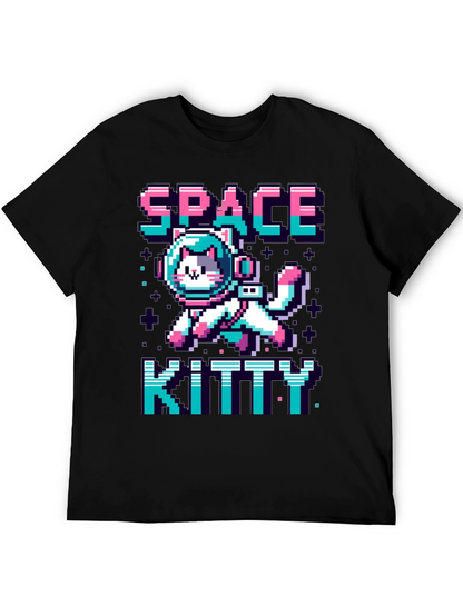 Space Kitty T-Shirt - Pixel Art Cat Astronaut