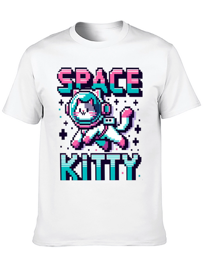Space Kitty T-Shirt - Pixel Art Cat Astronaut