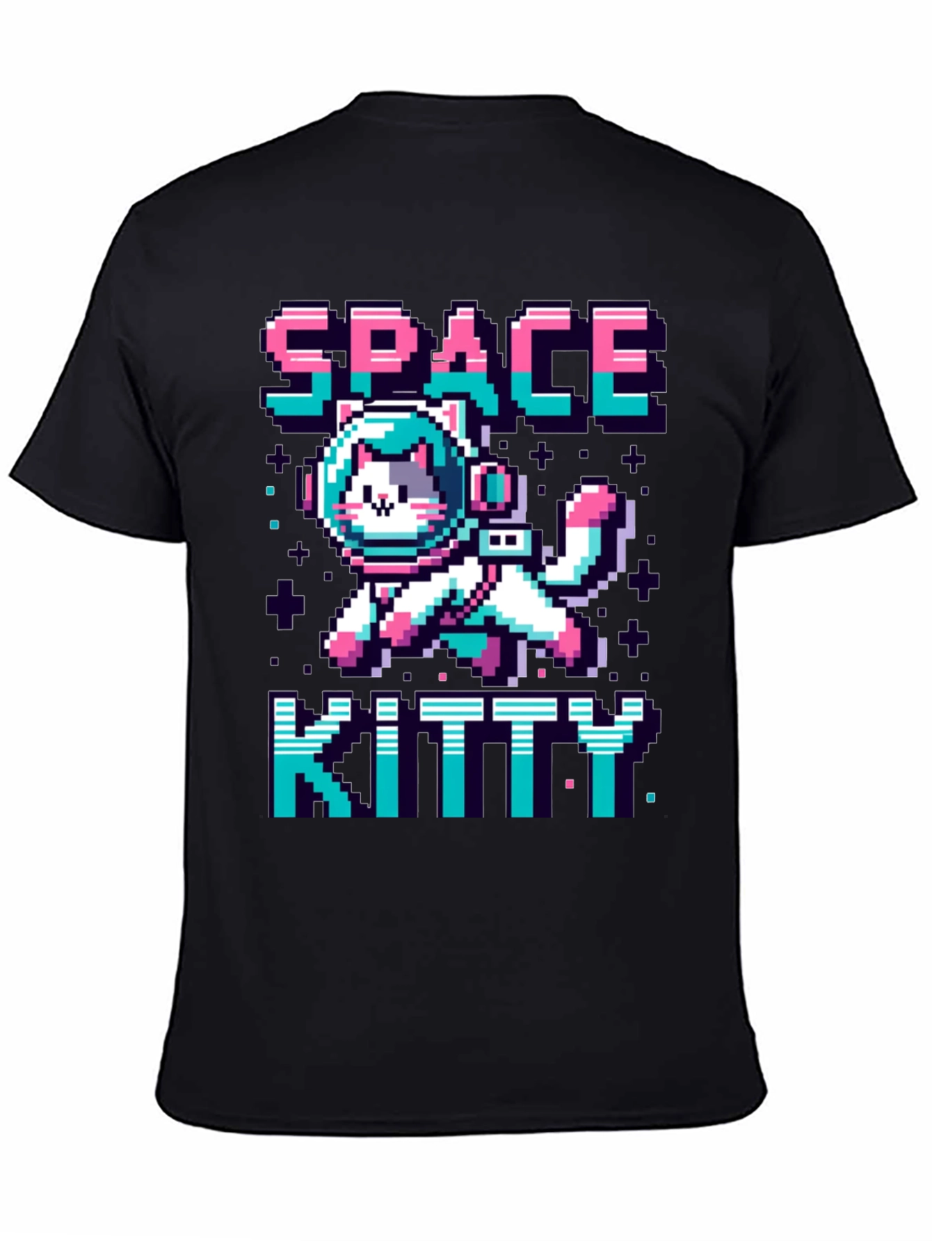 Space Kitty T-Shirt - Pixel Art Cat Astronaut