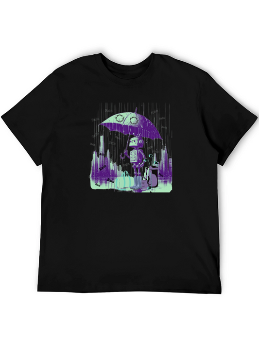 Robot in the Rain T-Shirt - Sci-Fi Chic