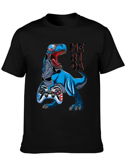 Patriotic Gamer T-Rex T-Shirt